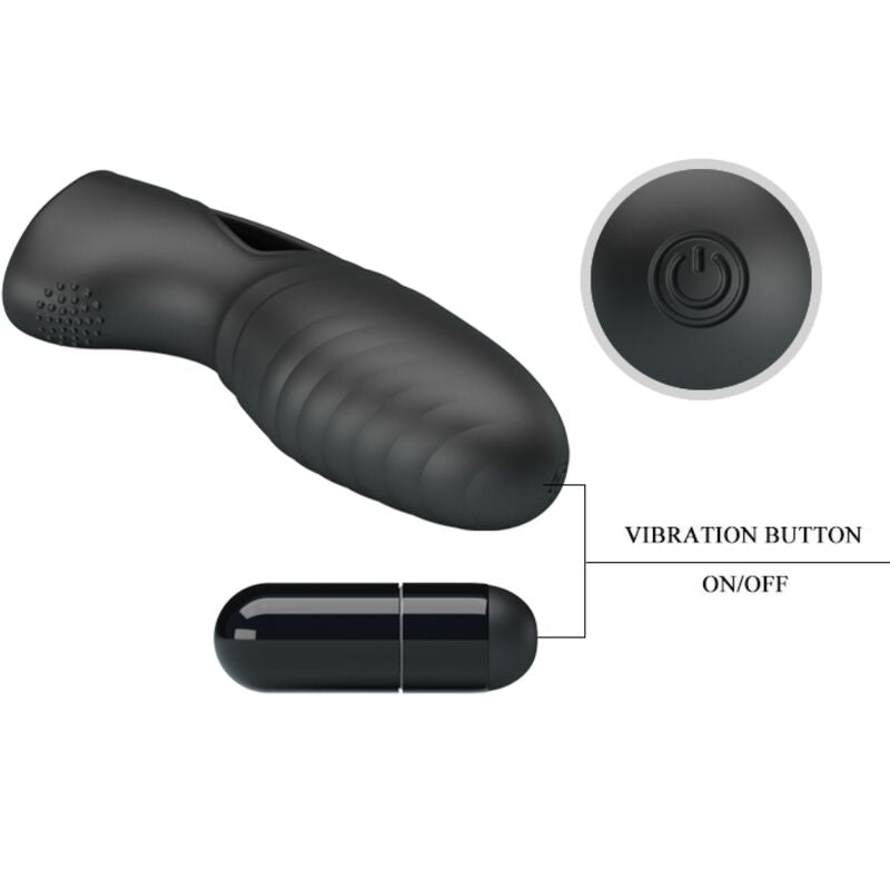 PRETTY LOVE - ALAN VIBRATEUR DE DOIGTS EN SILICONE NOIR - Sensualia
