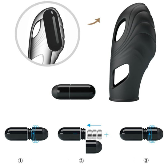 PRETTY LOVE - VIBRATEUR DE DOIGT EN SILICONE LICH NOIR - Sensualia