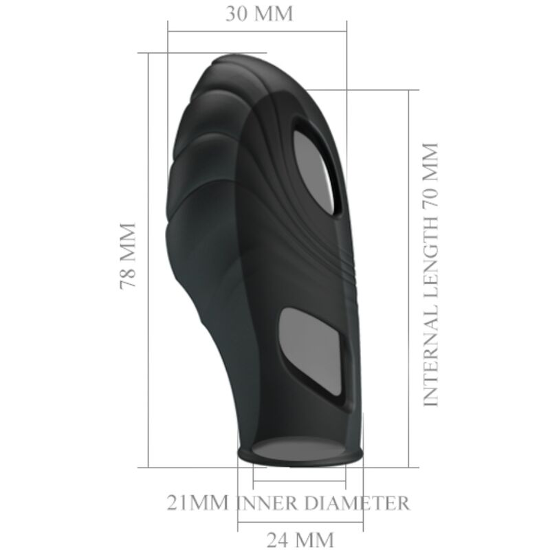 PRETTY LOVE - VIBRATEUR DE DOIGT EN SILICONE LICH NOIR - Sensualia