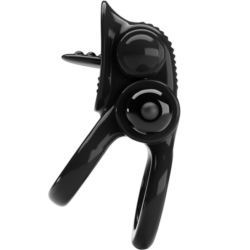 PRETTY LOVE - PASSIONATE RING DOUBLE ANNEAU VIBRANT + STIMULATEUR DE CLITORIS NOIR - Sensualia