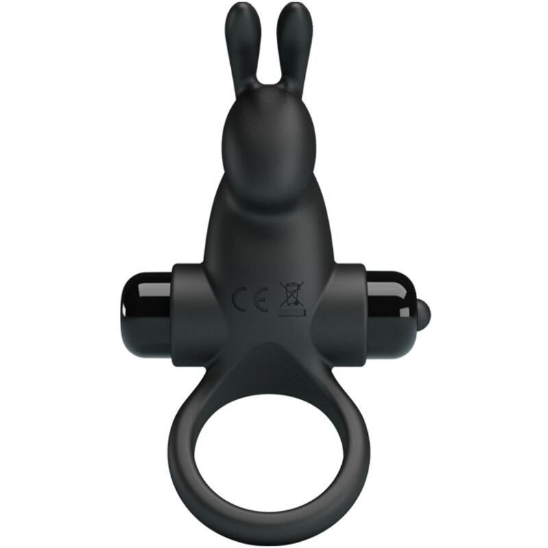 PRETTY LOVE - ANNEAU VIBRANT + STIMULATEUR DE CLITORIS RABBIT 10 VIBRATIONS NOIR - Sensualia