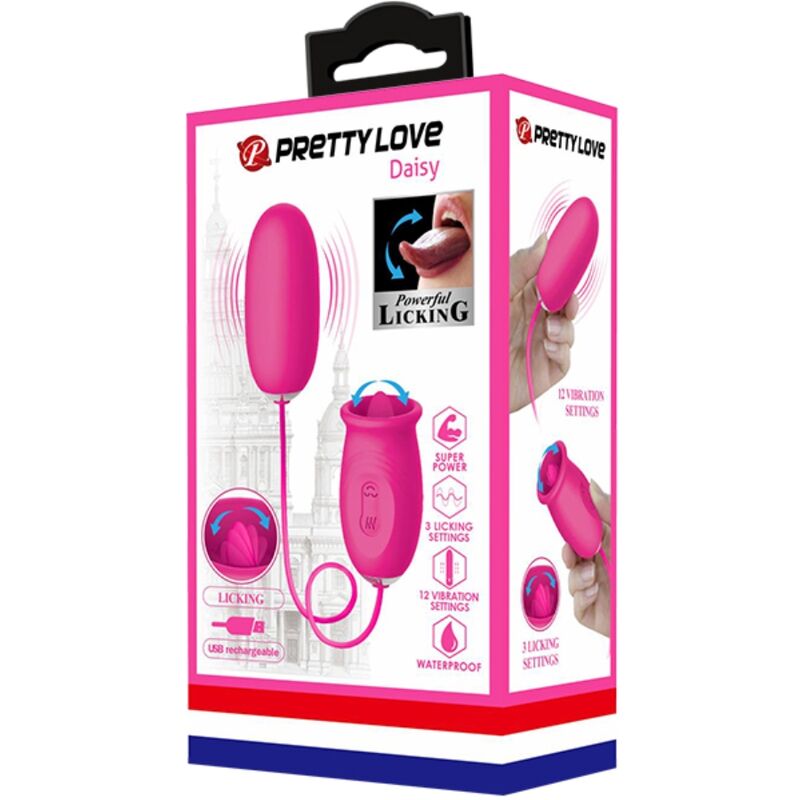 PRETTY LOVE - OEUF VIBRANT DAISY + LANGUE STIMULANTE CLITORIS ROSE - Sensualia