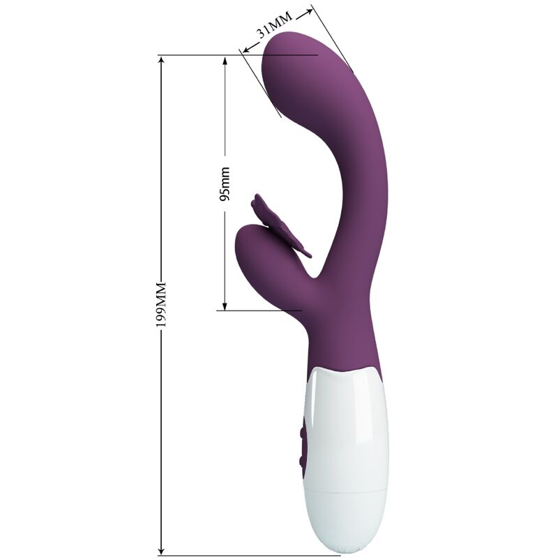 PRETTY LOVE - BUTTERFLY KISS VIBRATEUR RABBIT ET STIMULATEUR DE POINT G VIOLET - Sensualia