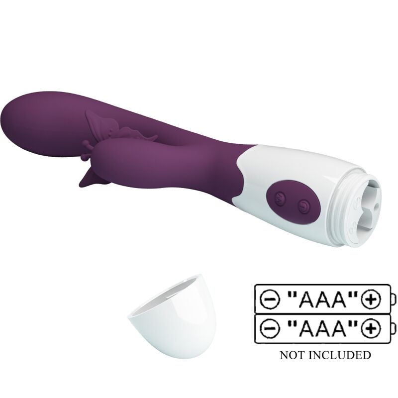 PRETTY LOVE - BUTTERFLY KISS VIBRATEUR RABBIT ET STIMULATEUR DE POINT G VIOLET - Sensualia