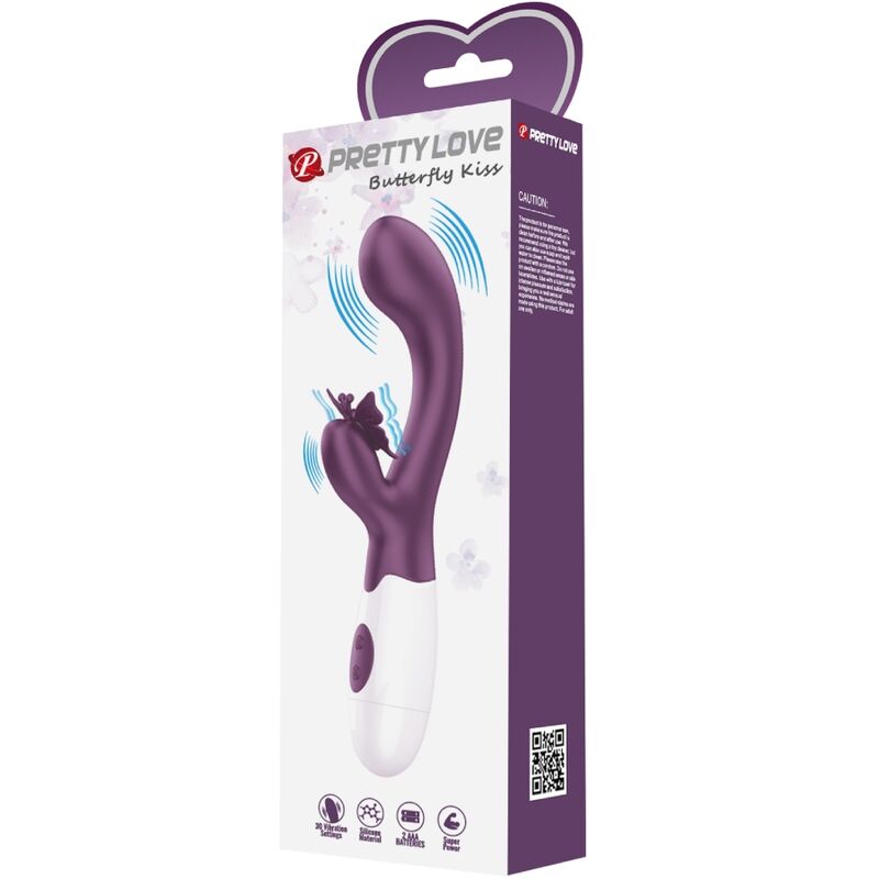 PRETTY LOVE - BUTTERFLY KISS VIBRATEUR RABBIT ET STIMULATEUR DE POINT G VIOLET - Sensualia