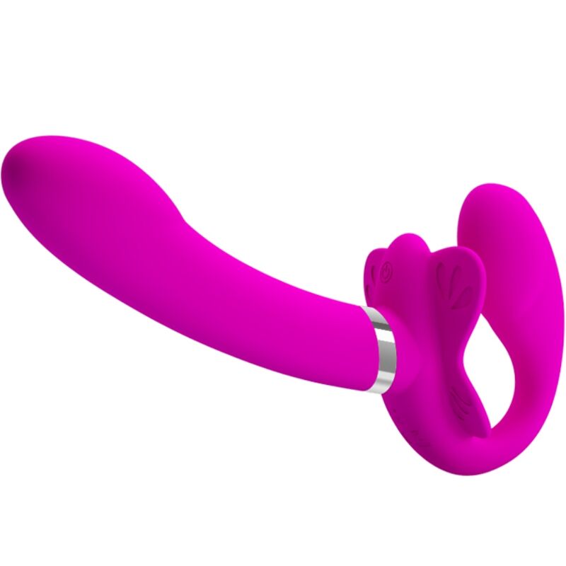 PRETTY LOVE - VIBRATEUR DOUBLE STRAP-ON VALERIE 12 VIBRATIONS VIOLET - Sensualia