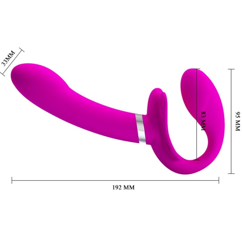PRETTY LOVE - VIBRATEUR DOUBLE STRAP-ON VALERIE 12 VIBRATIONS VIOLET - Sensualia