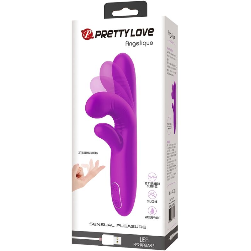 PRETTY LOVE - VIBRATEUR MULTIFONCTION ANGELIQUE + STIMULATEUR DE CLITORIS VIOLET - Sensualia