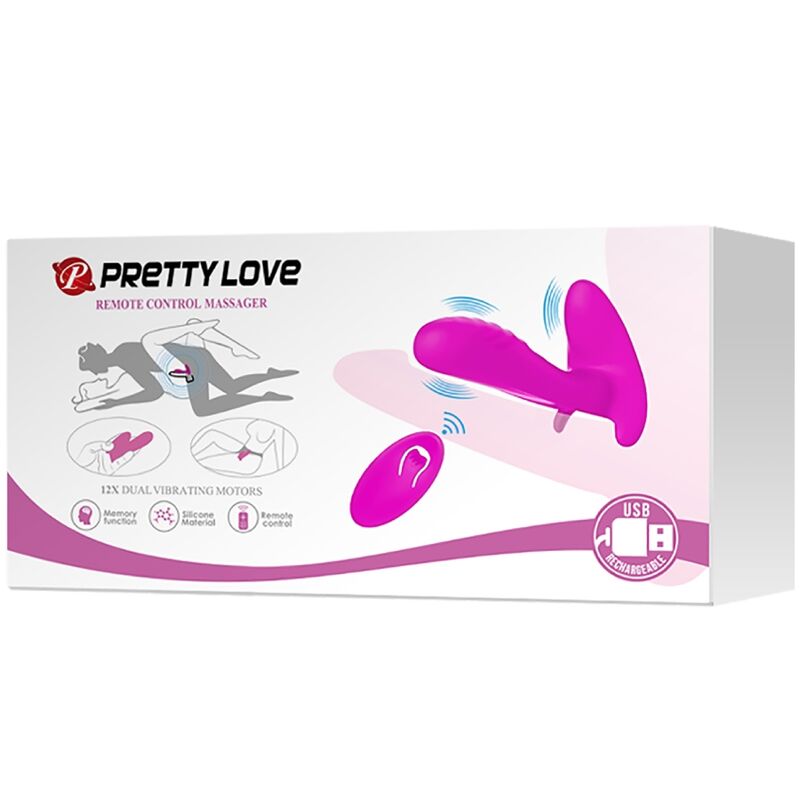 PRETTY LOVE - MASSEUR & VIBRATEUR 12 VIBRATIONS TÉLÉCOMMANDE VIOLET - Sensualia