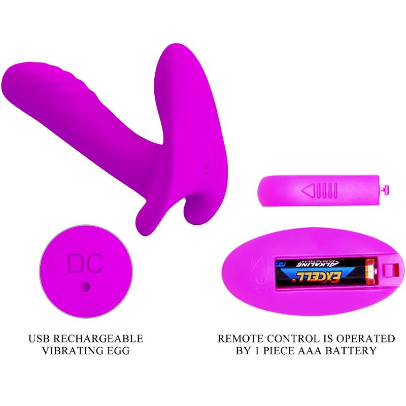 PRETTY LOVE - MASSEUR & VIBRATEUR 12 VIBRATIONS TÉLÉCOMMANDE VIOLET - Sensualia