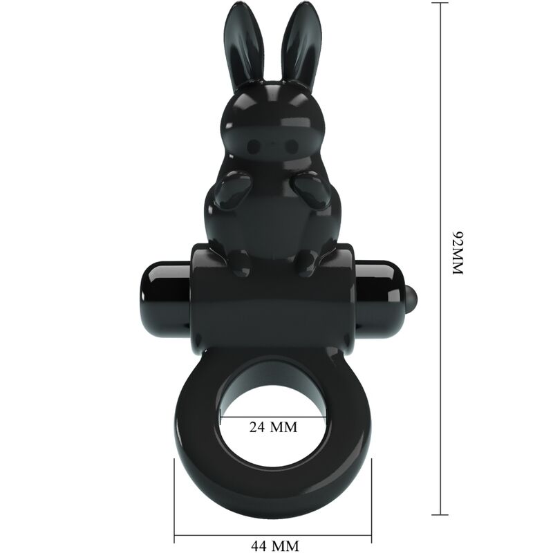 PRETTY LOVE - ANNEAU VIBRATEUR EXCITANT RABBIT 10 VIBRATIONS NOIR - Sensualia