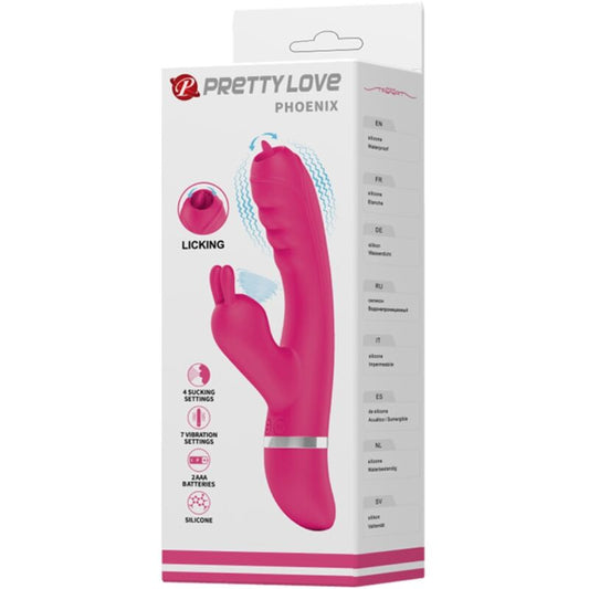 PRETTY LOVE - VIBRATEUR LAPIN MULTIFONCTION PHOENIX ROSE - Sensualia
