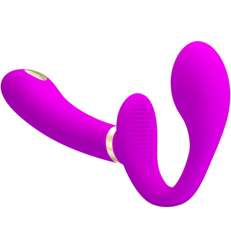 PRETTY LOVE - THUNDERBIRD DOUBLE VIBRATEUR STRAP-ON AVEC TÉLÉCOMMANDE VIOLET - Sensualia