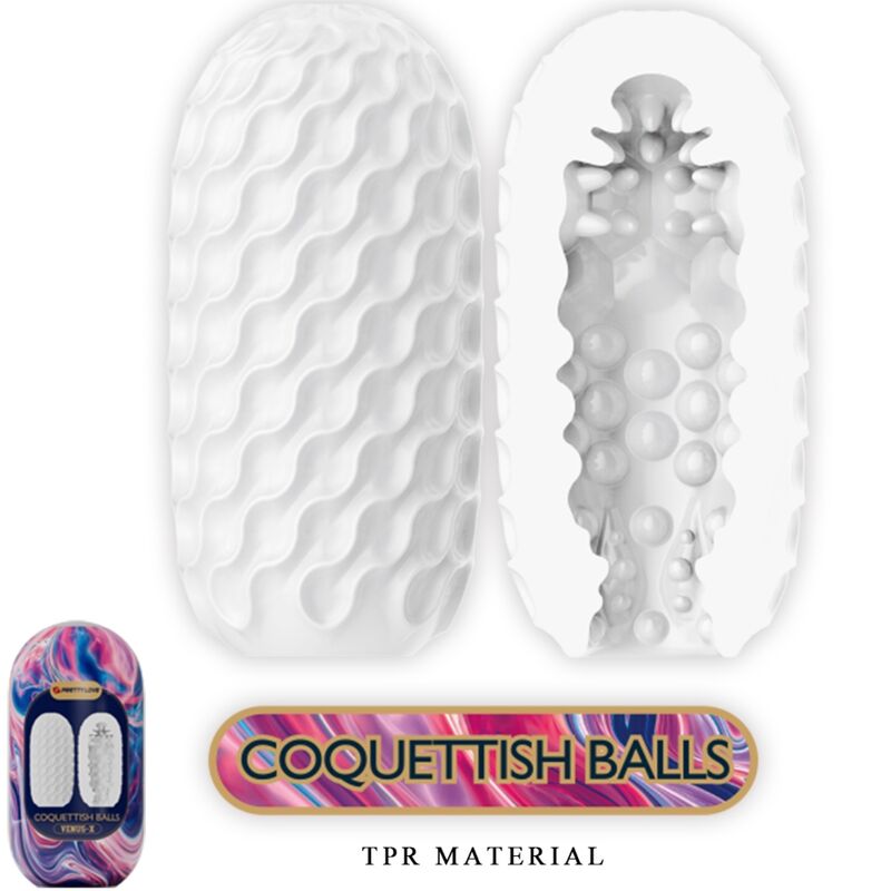 PRETTY LOVE - COQUETTISH BALLS MASTURBATEUR HOMME EN SILICONE BLANC - Sensualia
