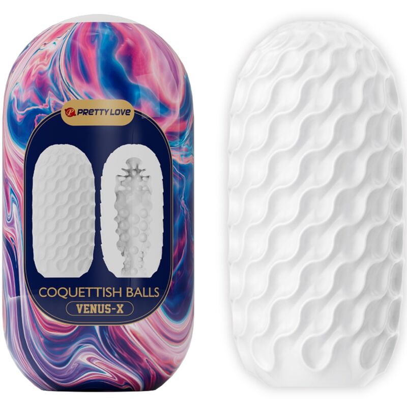 PRETTY LOVE - COQUETTISH BALLS MASTURBATEUR HOMME EN SILICONE BLANC - Sensualia