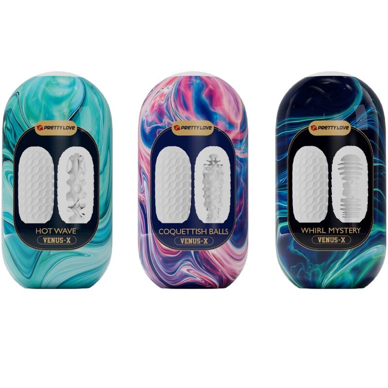 PRETTY LOVE - VENUS X 15 MASTURBATEURS HOMMES EN SILICONE BLANC - Sensualia