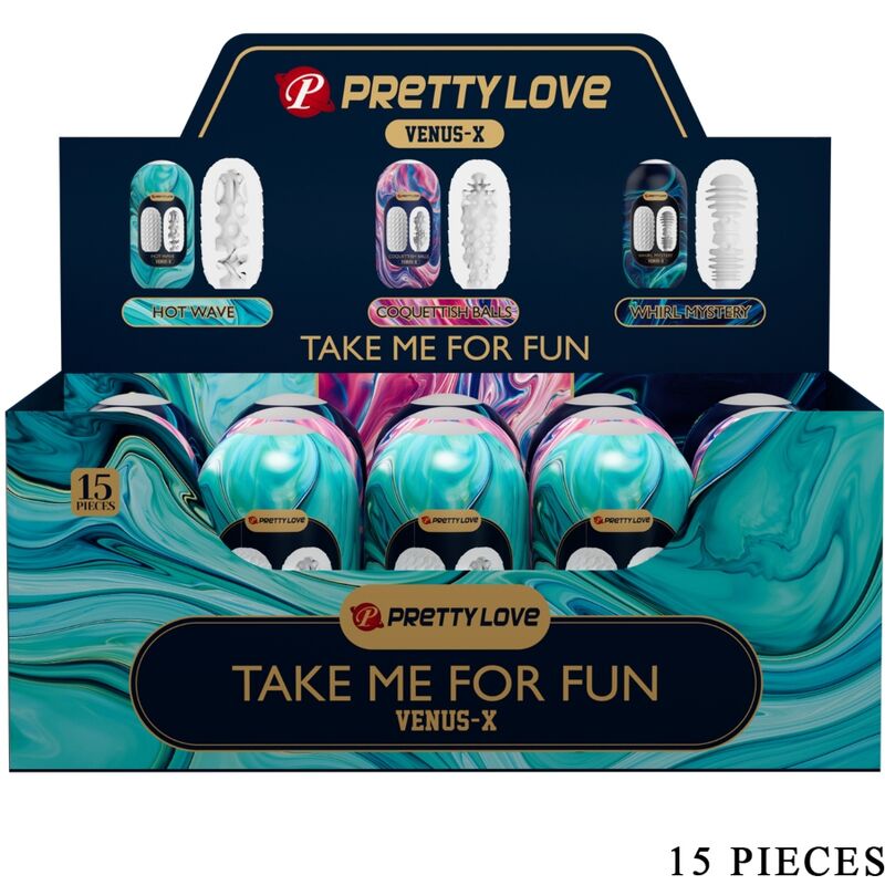 PRETTY LOVE - VENUS X 15 MASTURBATEURS HOMMES EN SILICONE BLANC - Sensualia