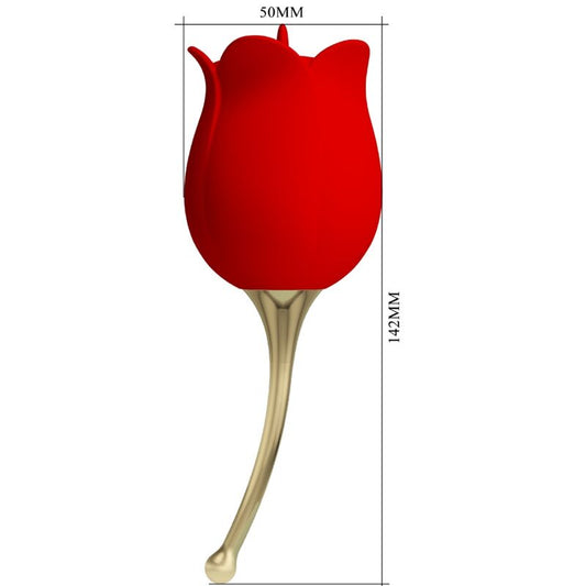 PRETTY LOVE - ROSE LOVER STIMULATEUR DE CLITORIS ROSE 12 VIBRATIONS ROUGE - Sensualia