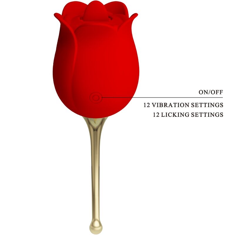 PRETTY LOVE - ROSE LOVER STIMULATEUR DE CLITORIS ROSE 12 VIBRATIONS ROUGE - Sensualia