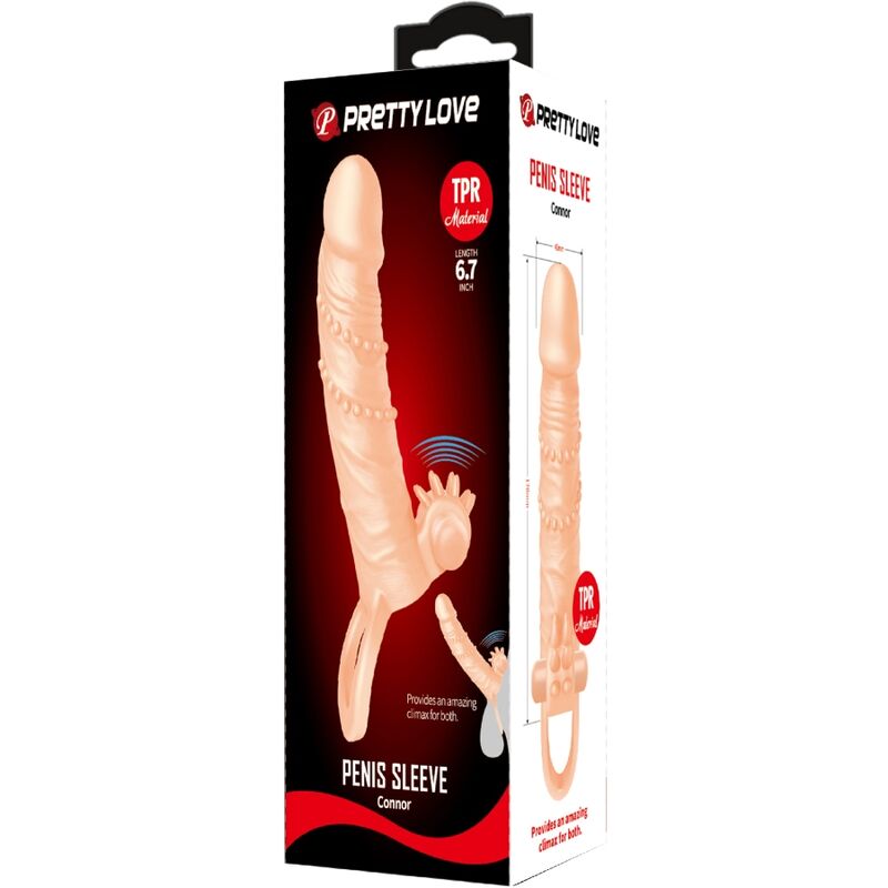 PRETTY LOVE - CONNOR MANCHON DE PÉNIS + STIMULATEUR DE CLITORIS CHAIR - Sensualia