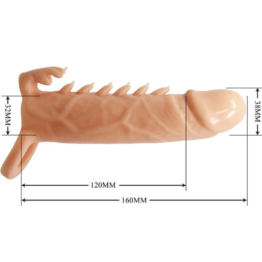 PRETTY LOVE - EMMIT MANCHON POUR PÉNIS + STIMULATEUR DE CLITORIS CHAIR - Sensualia