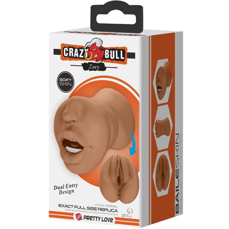 CRAZY BULL - ZOEY DOUBLE MASTURBATEUR BOUCHE ET VAGIN CHAIR - Sensualia