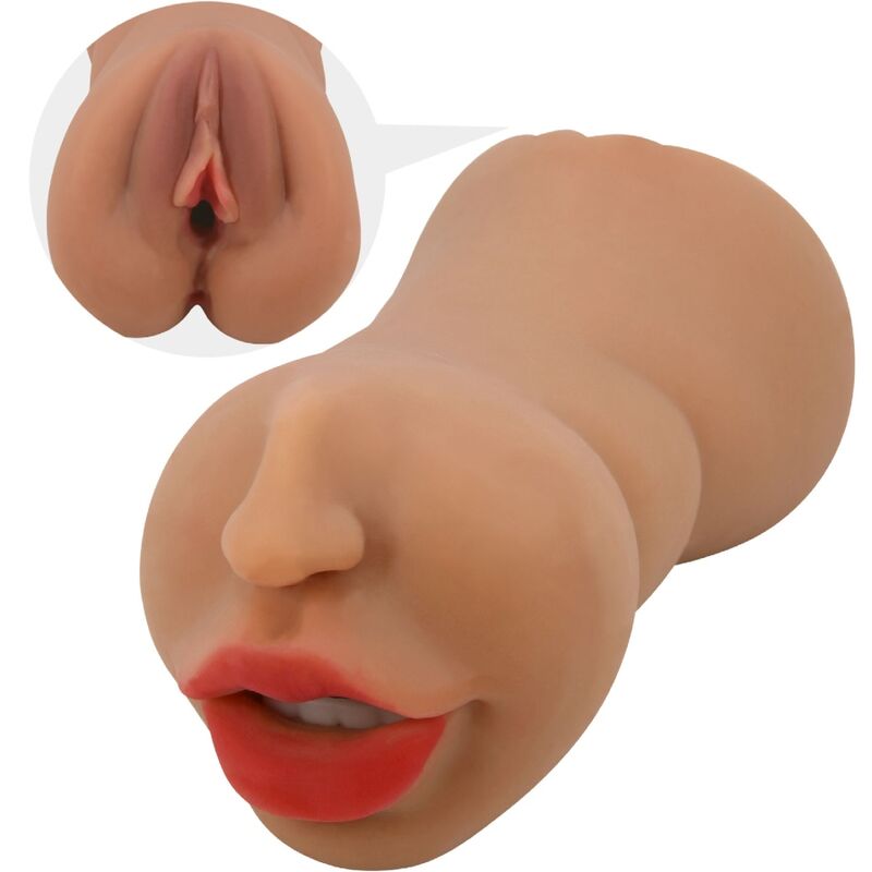 CRAZY BULL - ZOEY DOUBLE MASTURBATEUR BOUCHE ET VAGIN CHAIR - Sensualia