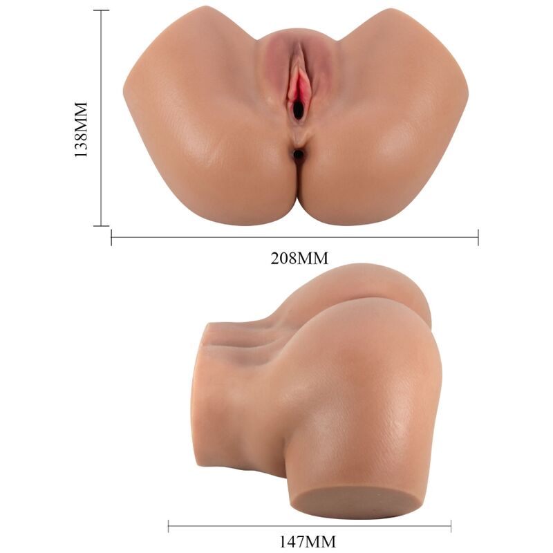 CRAZY BULL - HAILEY VIBRATEUR FESSES AVEC VAGIN ET ANUS RÉALISTES MULATTO CONTRÔLE À DISTANCE - Sensualia