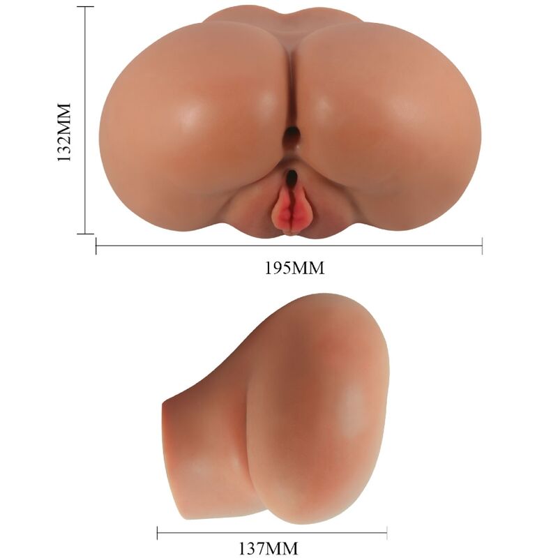 CRAZY BULL - LUNA VIBRATEUR FESSIER AVEC VAGIN ET ANUS RÉALISTES CONTRÔLE DE LA CHAIR À DISTANCE - Sensualia