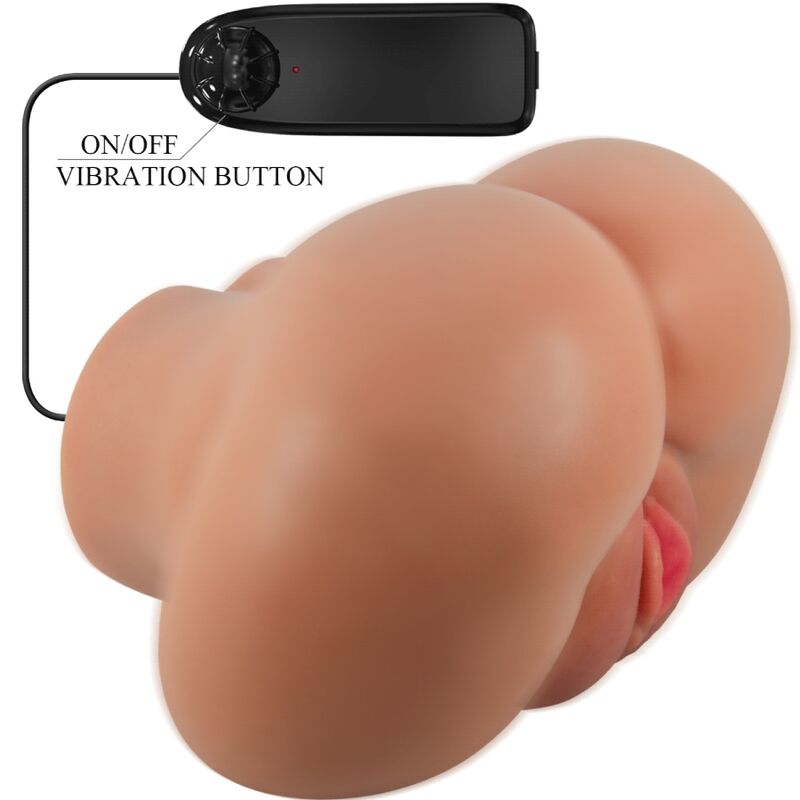 CRAZY BULL - LUNA VIBRATEUR FESSIER AVEC VAGIN ET ANUS RÉALISTES CONTRÔLE DE LA CHAIR À DISTANCE - Sensualia
