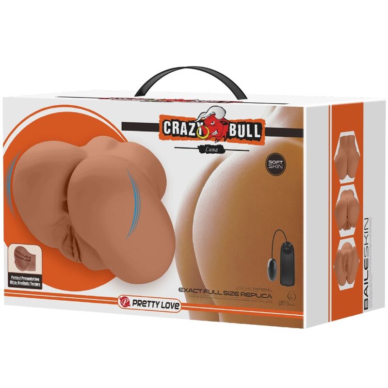 CRAZY BULL - LUNA VIBRATEUR FESSIER AVEC VAGIN ET ANUS RÉALISTES CONTRÔLE DE LA CHAIR À DISTANCE - Sensualia