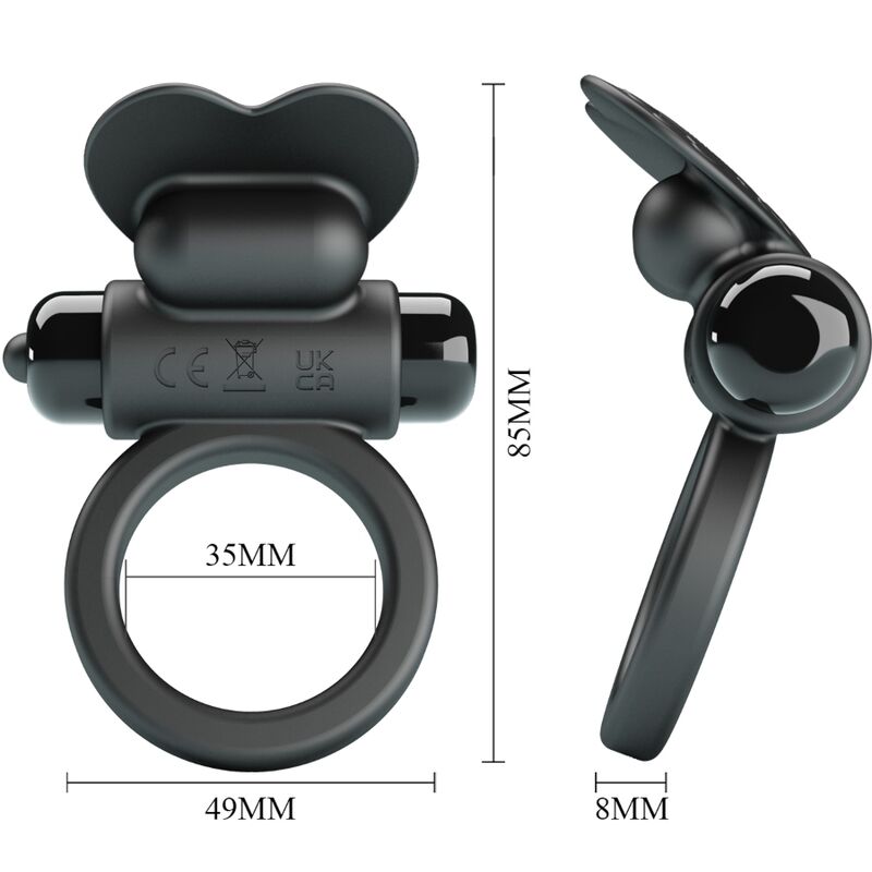 PRETTY LOVE - BAGUE VIBRANTE DEBONAIRE LAPIN 10 VIBRATIONS NOIRE - Sensualia