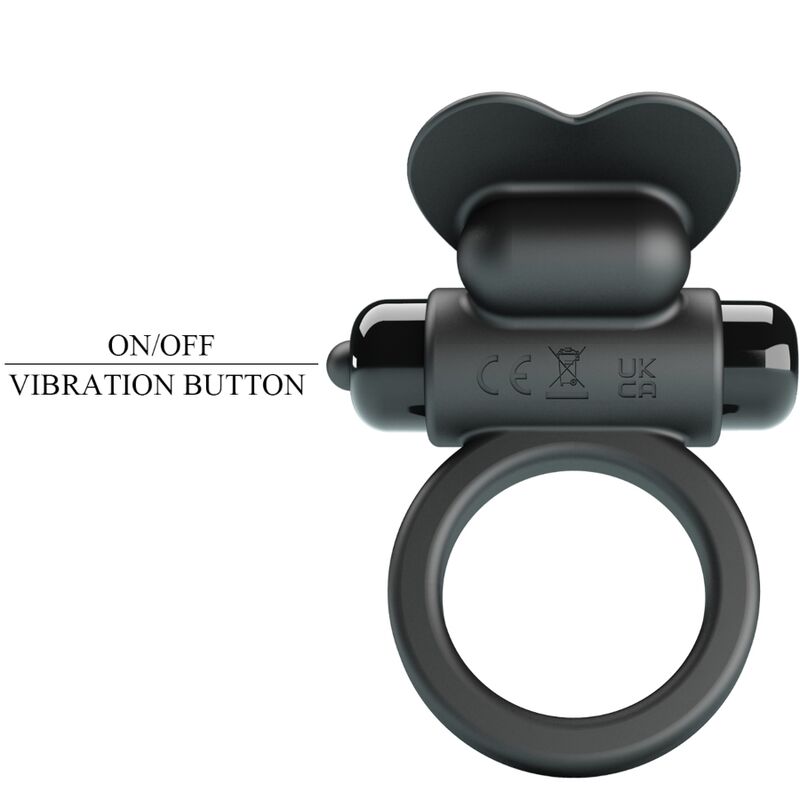PRETTY LOVE - BAGUE VIBRANTE DEBONAIRE LAPIN 10 VIBRATIONS NOIRE - Sensualia