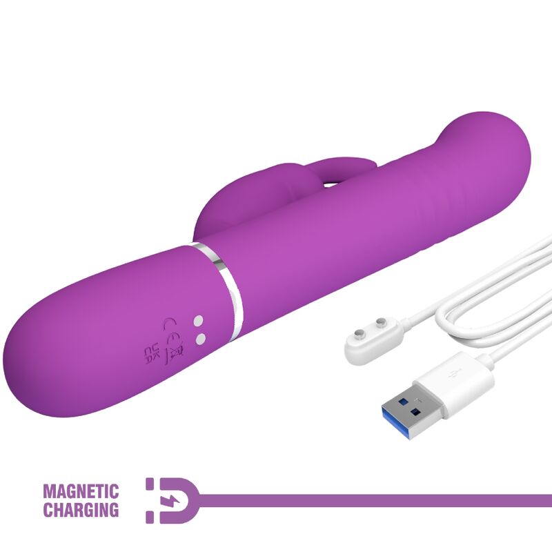 PRETTY LOVE - VIBRATEUR LAPIN MULTIFONCTION COALE 4 EN 1 VIOLET - Sensualia