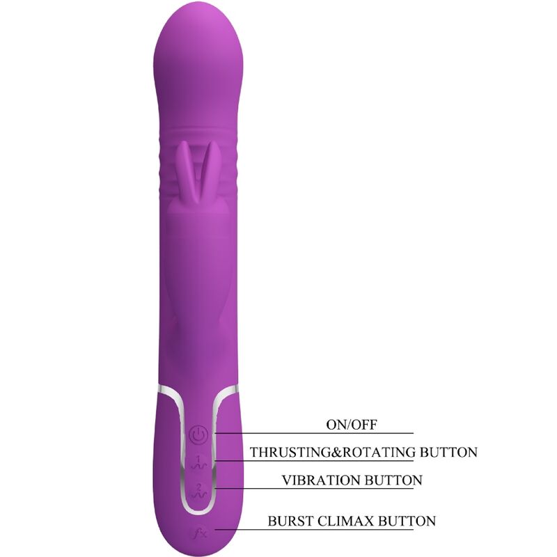 PRETTY LOVE - VIBRATEUR LAPIN MULTIFONCTION COALE 4 EN 1 VIOLET - Sensualia