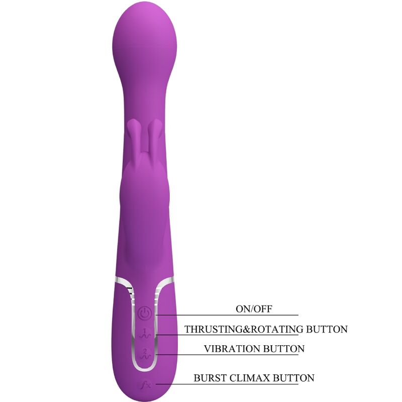 PRETTY LOVE - VIBRATEUR LAPIN MULTIFONCTION 3 EN 1 DEJON VIOLET - Sensualia