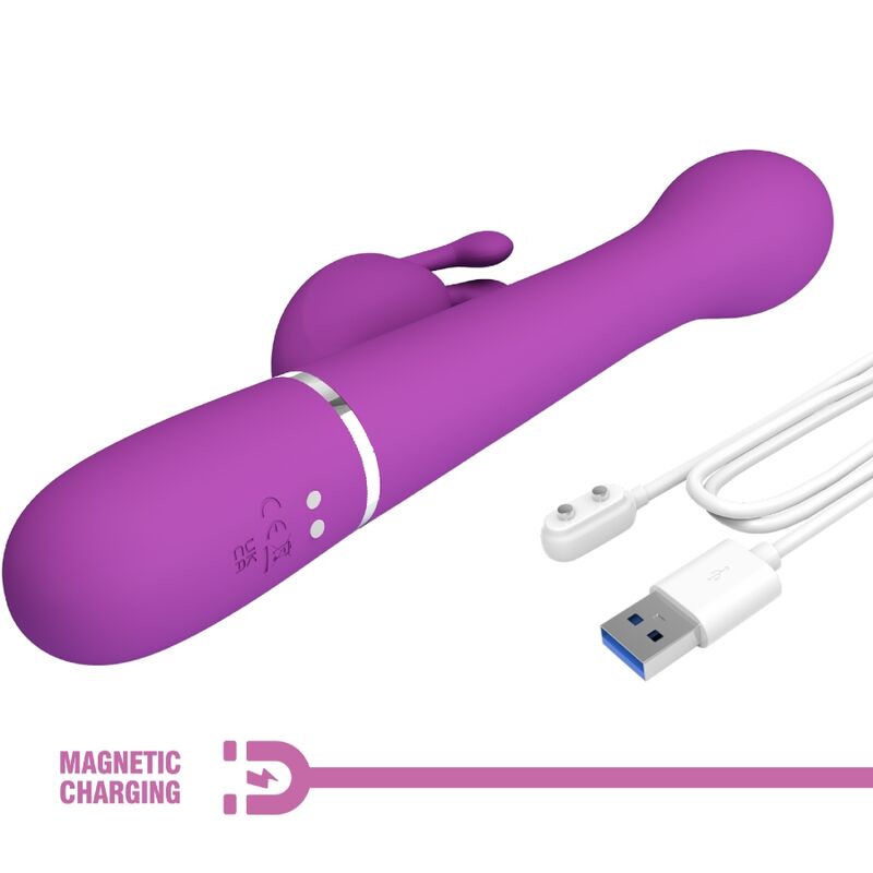 PRETTY LOVE - VIBRATEUR LAPIN MULTIFONCTION 3 EN 1 DEJON VIOLET - Sensualia