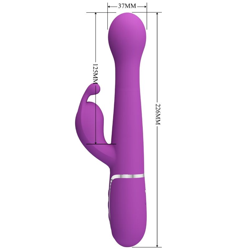 PRETTY LOVE - VIBRATEUR LAPIN MULTIFONCTION 3 EN 1 DEJON VIOLET - Sensualia