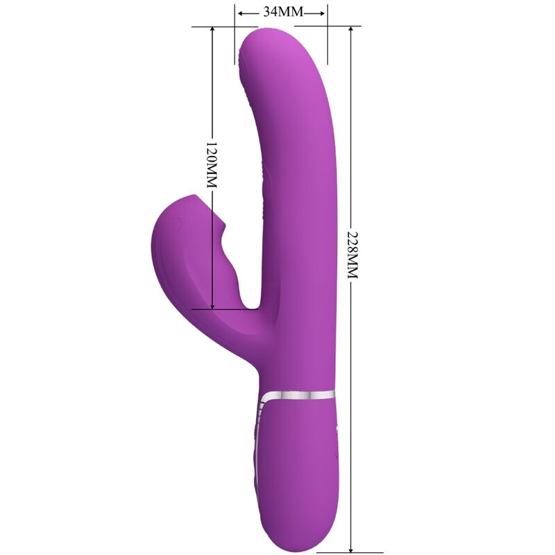 PRETTY LOVE - VIBRATEUR LAPIN MULTIFONCTION 3 EN 1 PERLITA VIOLET - Sensualia