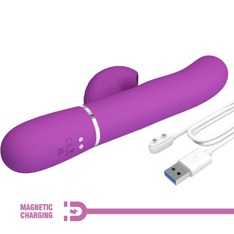 PRETTY LOVE - VIBRATEUR LAPIN MULTIFONCTION 3 EN 1 PERLITA VIOLET - Sensualia