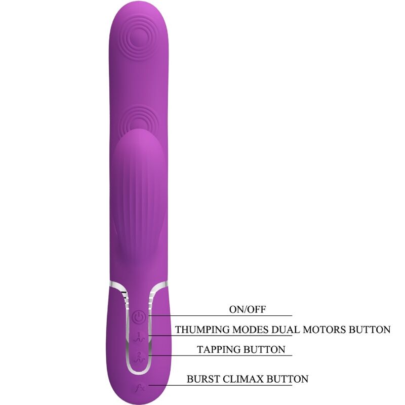 PRETTY LOVE - VIBRATEUR LAPIN MULTIFONCTION 3 EN 1 PERLITA VIOLET - Sensualia