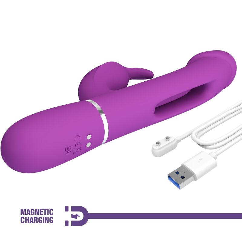 PRETTY LOVE - KAMPAS VIBRATEUR LAPIN MULTIFONCTION 3 EN 1 VIOLET - Sensualia