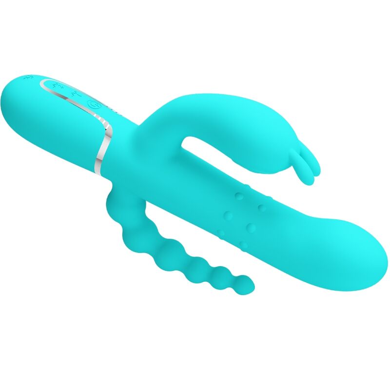 PRETTY LOVE - CAMMY 4 EN 1 VIBRATEUR MULTIFONCTION TRIPPLE RABBIT BLEU - Sensualia