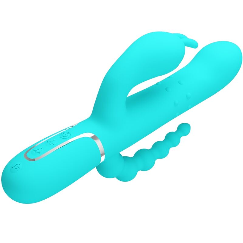 PRETTY LOVE - CAMMY 4 EN 1 VIBRATEUR MULTIFONCTION TRIPPLE RABBIT BLEU - Sensualia