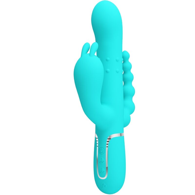 PRETTY LOVE - CAMMY 4 EN 1 VIBRATEUR MULTIFONCTION TRIPPLE RABBIT BLEU - Sensualia