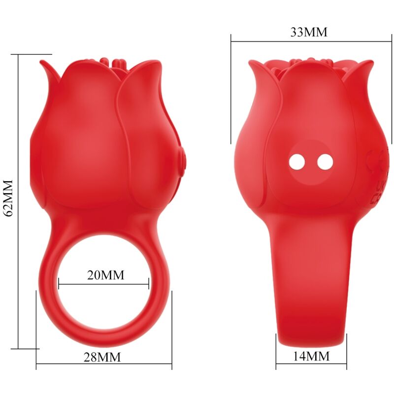 PRETTY LOVE - VIBRATEUR DE DOIGT EN FORME DE JAE ROSE 10 VIBRATIONS ROUGE - Sensualia