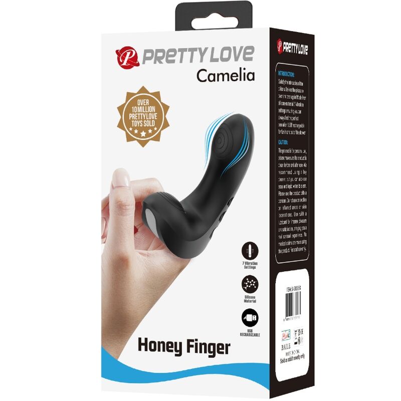 PRETTY LOVE - VIBRATEUR DOIGT CAMELIA 7 VIBRATIONS NOIR - Sensualia
