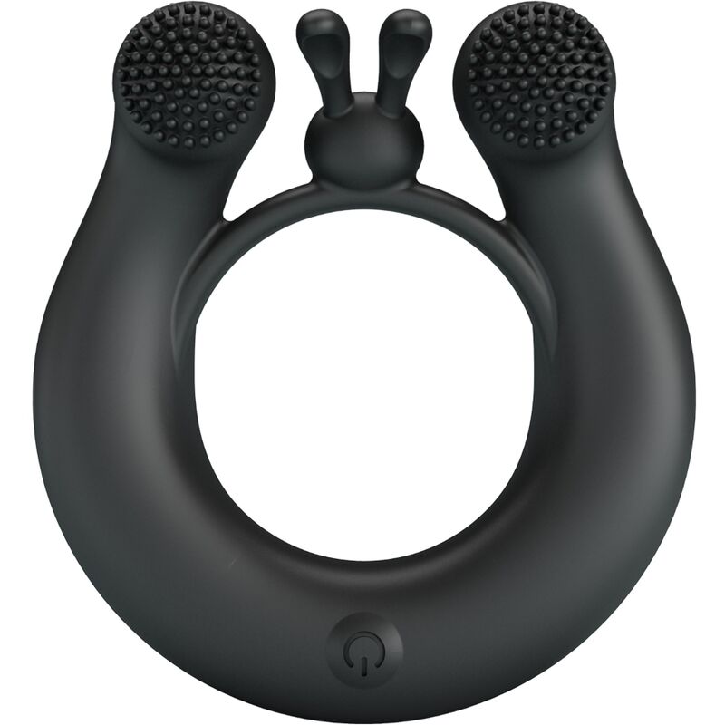 PRETTY LOVE - ANNEAU VIBRANT DAHLIA + STIMULATEUR DE CLITORIS 12 VIBRATIONS NOIR - Sensualia