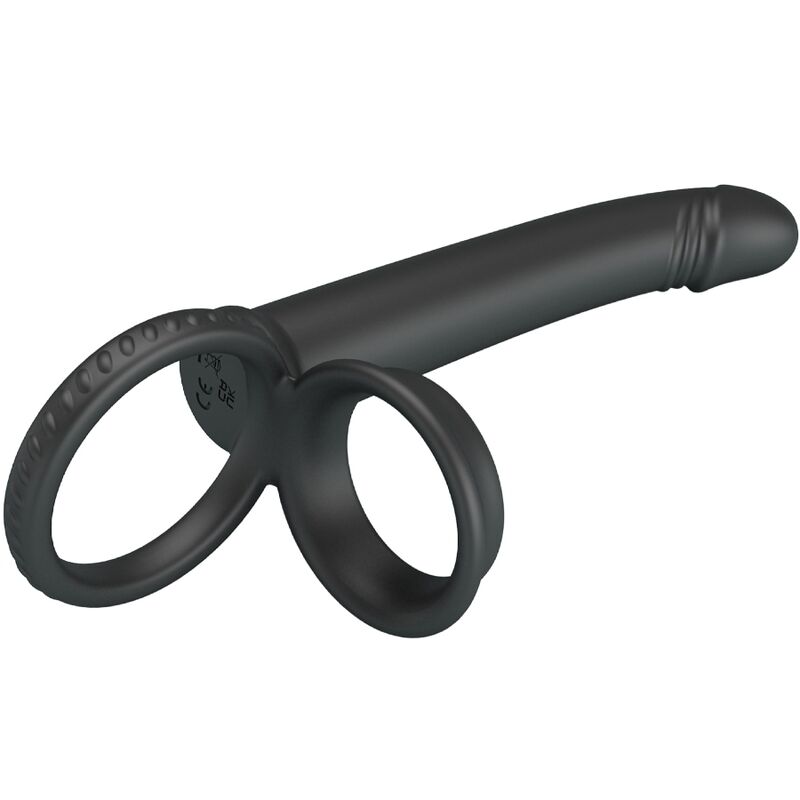PRETTY LOVE - DILLION DOUBLE PÉNÉTRATION DOUBLE ANNEAU PÉNAL NOIR - Sensualia