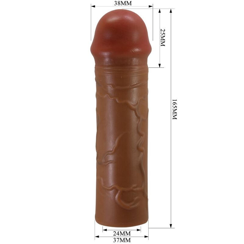 PRETTY LOVE - MANCHON DE PÉNIS NILE AVEC EXTENSION DE 2,5 CM MULÂTRE - Sensualia